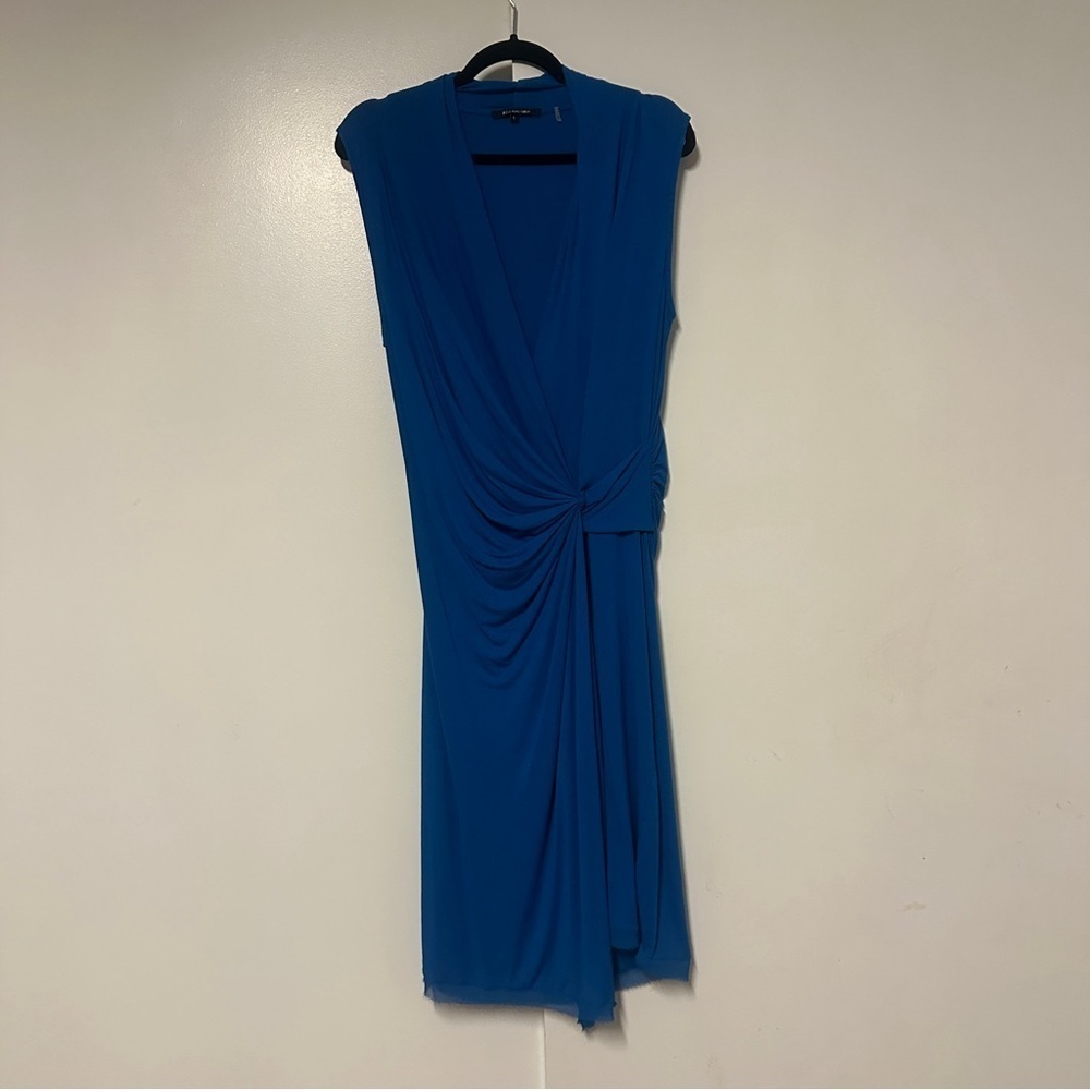 KOBI HALPERIN Sandra Twist Front Jersey Dress in Blue Size Large - Picture 5 of 8